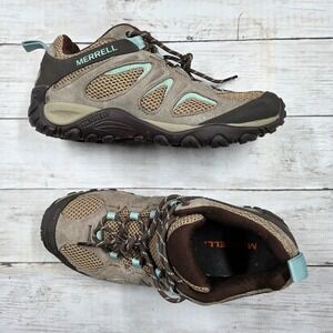 Merrell Hiking Shoes Womens 8.5 Brown J78636 Low Top Suede Mesh Trail Sneakers